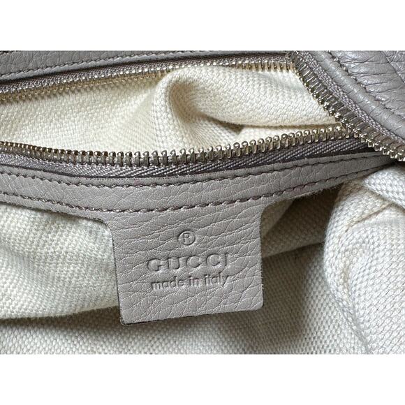 GUCCI 282804 Neutral Taupe Soho Cellarius Leather Large Hobo Shoulder Bag - Picture 7 of 8